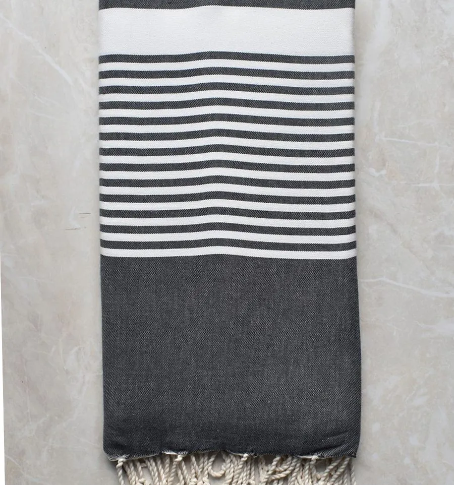 Grande fouta anthracite - FOUTA TUNISIA