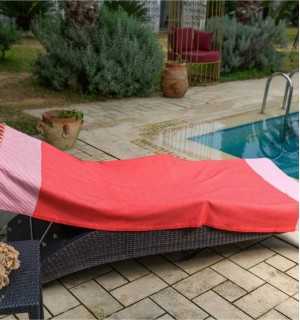 Fouta nido d'ape rosso veneziano - FOUTA TUNISIA