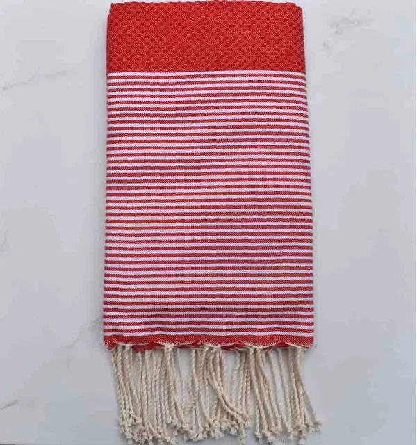 Fouta nido d'ape rosso veneziano - FOUTA TUNISIA