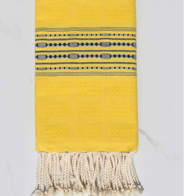 Telo mare thalasso giallo 100x200 cm - 100 % Cotone - FOUTA TUNISIA