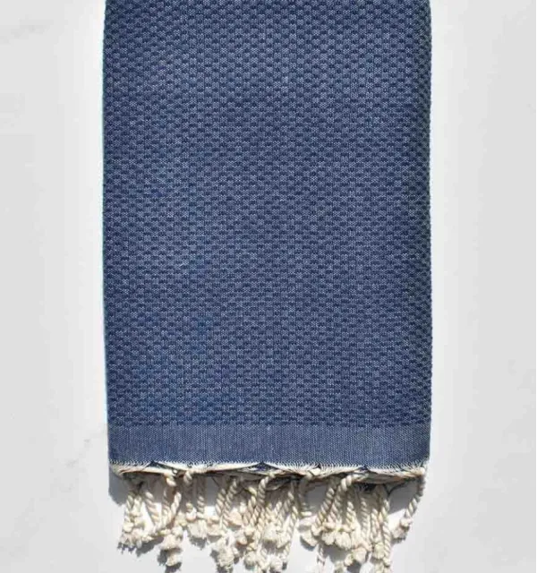 Fouta nido d'ape unita blu jeans - FOUTA TUNISIA