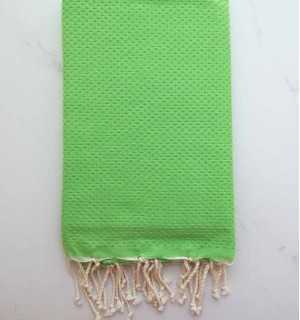 Fouta nido d'ape chartreuse Fouta Tunisia - 1 2