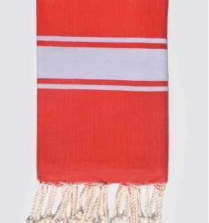 telo mare piatto inglese rosso Fouta Tunisia - 1 2