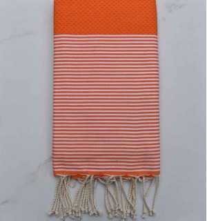 Fouta nido d'ape arancione fiamma Fouta Tunisia - 1 2