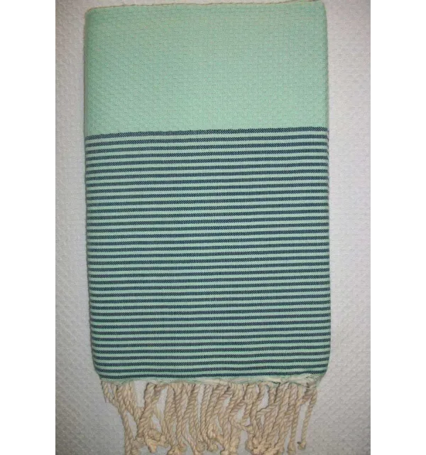 Fouta verde smeraldo righe verde inglese 