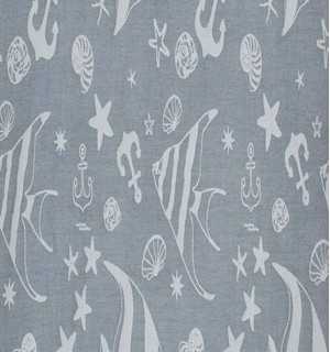 Telo mare jacquard  stella di mare woad blu e polvere blu  2