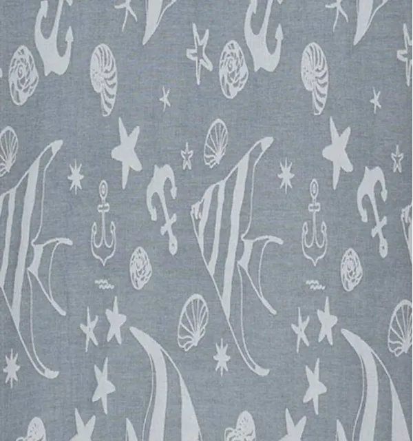 telo mare jacquard  stella di mare woad blu e polvere blu