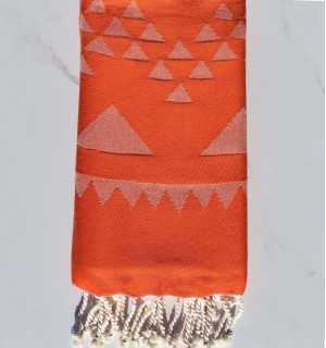 Telo mare BOHEMIAN arancione Fouta Tunisia - 1 2