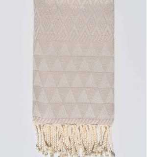 Telo mare jaquard Diamante Beige Fouta Tunisia - 1 2