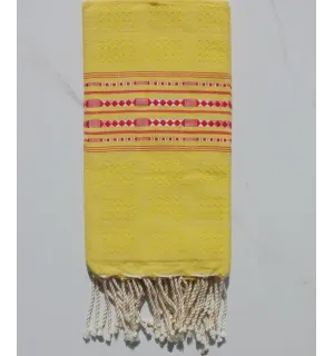 Fouta arabesque rayée rouge 