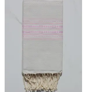 Fouta arabesque rayée rouge 