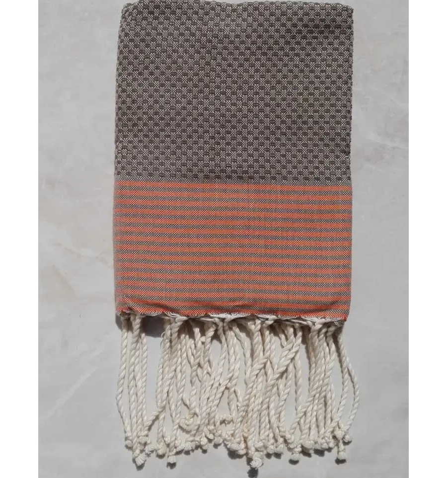 Fouta con strisce arancione 