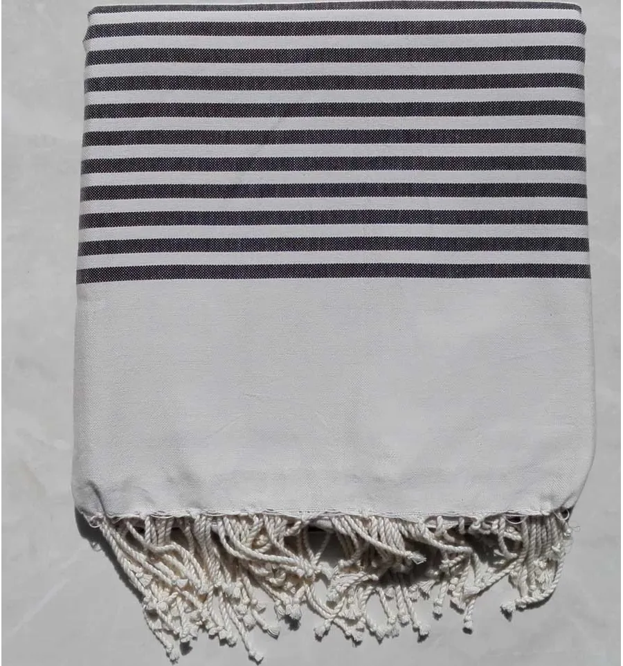 Grande fouta bianco con strisce scuro 