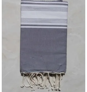 Fouta nido d'ape grigio e bianco 