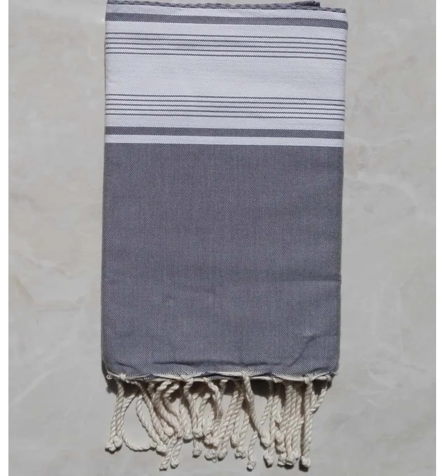 Fouta nido d'ape grigio e bianco 