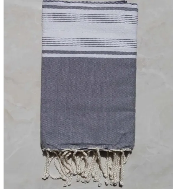 Fouta nido d'ape grigio e bianco 