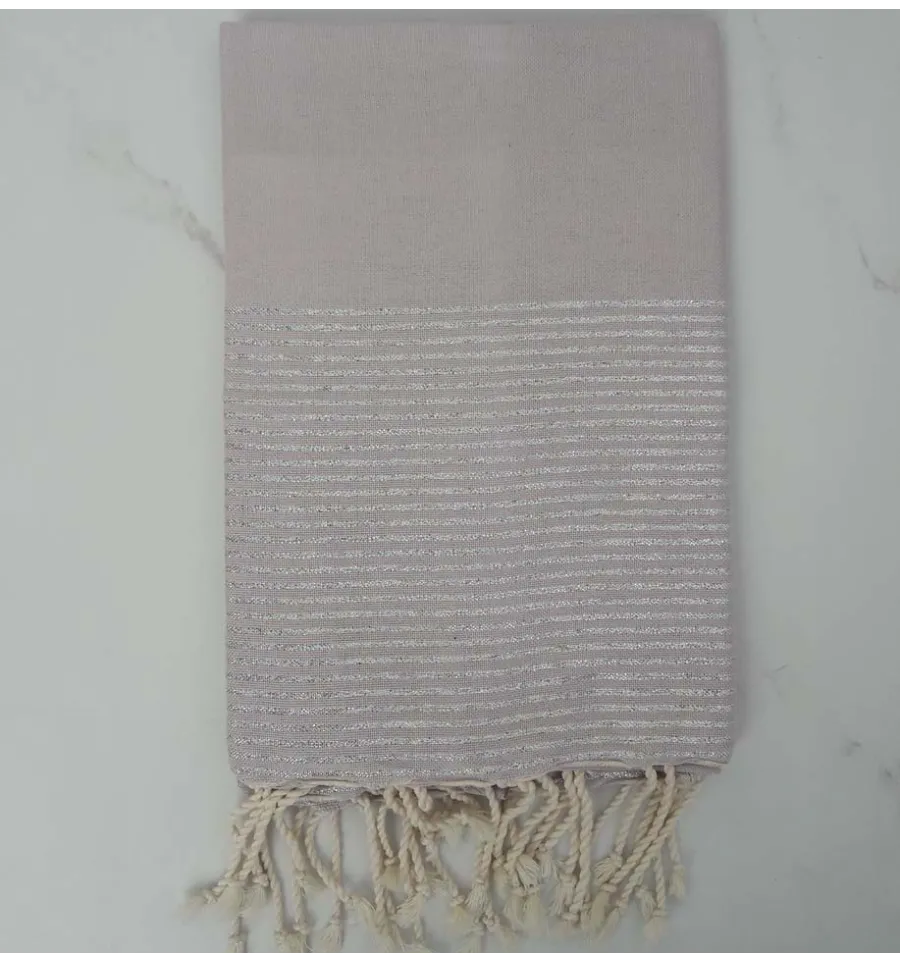 Fouta lurex rosa pallido 