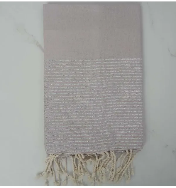 Fouta lurex rosa pallido 