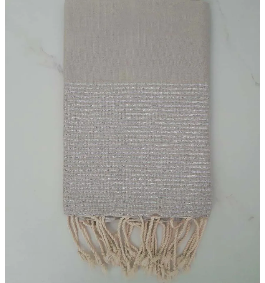 Fouta lurex grigio perla 