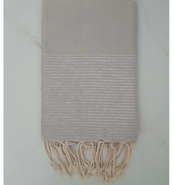 Fouta lurex grigio perla 