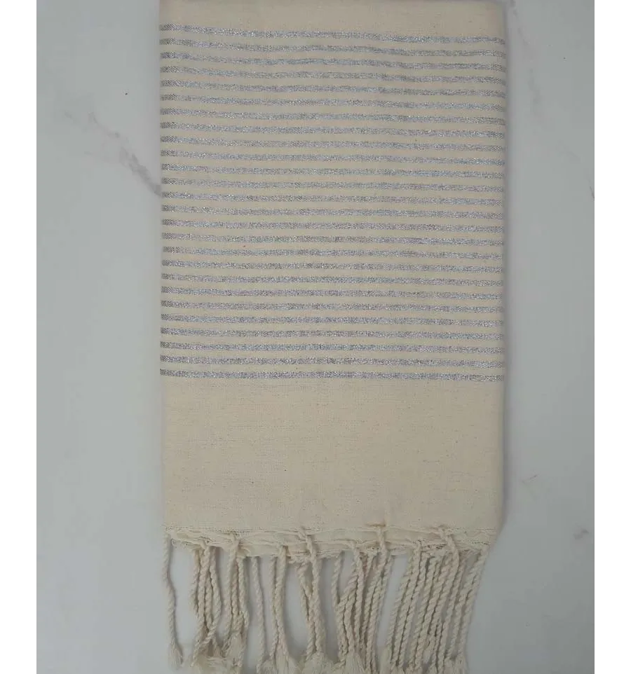 Fouta lurex bianco di zinco 