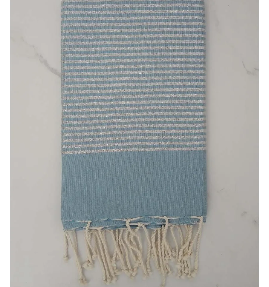 Fouta lurex avio chiaro 