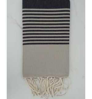 Fouta arturo beige righe grigie anthracite 