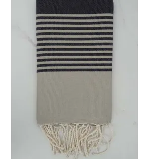 Fouta arturo beige righe grigie anthracite 