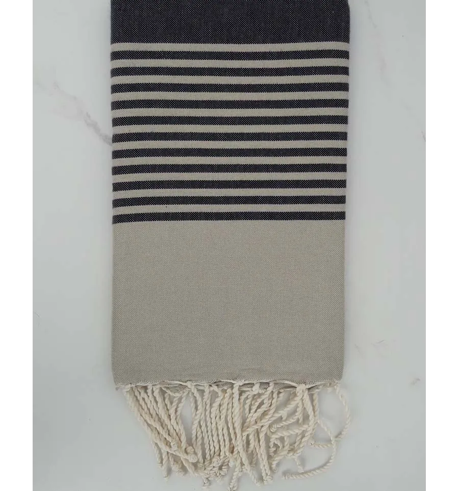 Fouta arturo beige righe grigie anthracite 