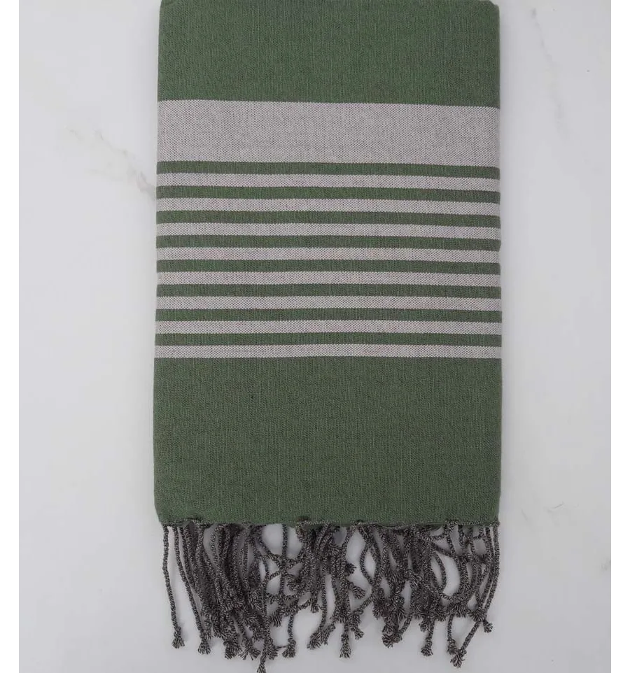 Fouta arturo verde veronese righe greige 