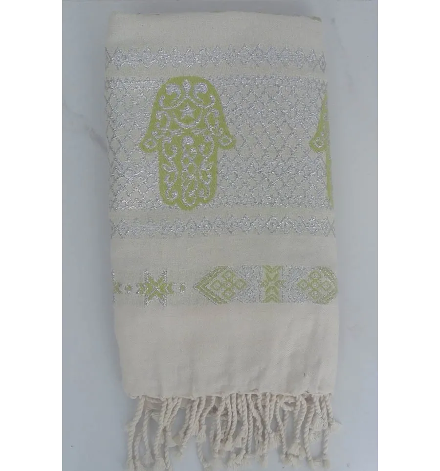 Fouta khomsa gialla chartreuse 