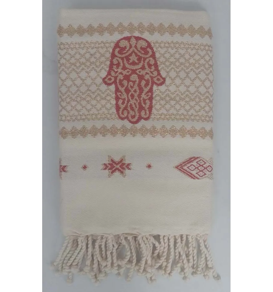 Fouta khomsa rosso fuoco 