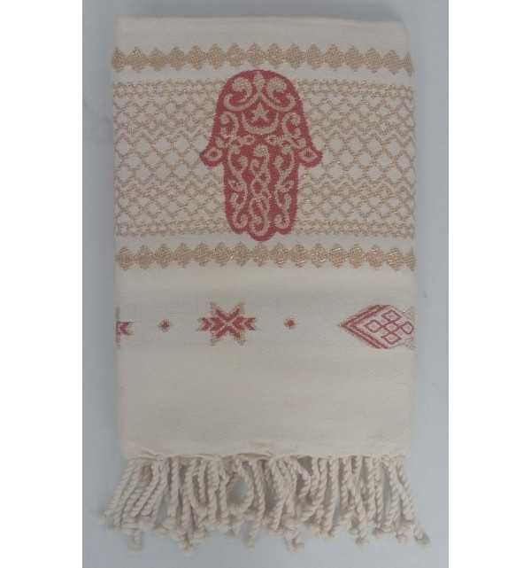 Fouta khomsa rosso fuoco 