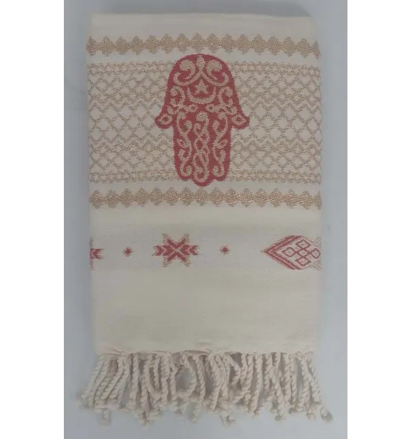 Fouta khomsa rosso fuoco 