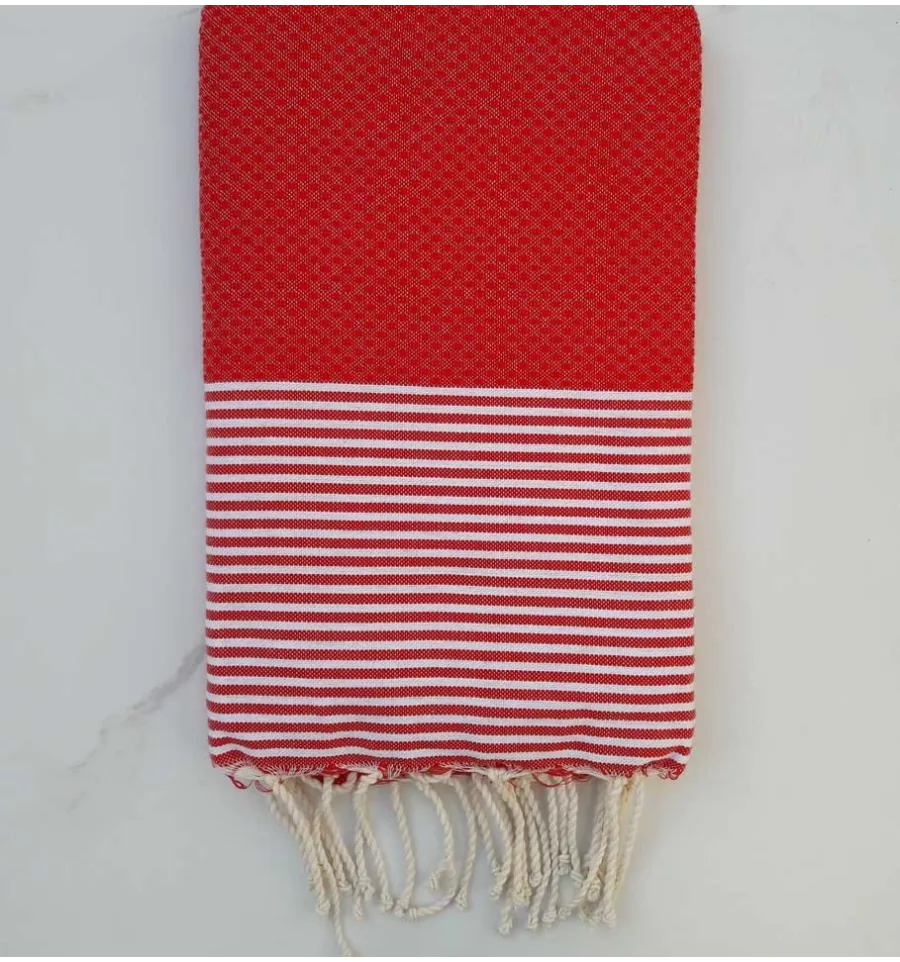 Fouta nido d'ape rosso corsa 