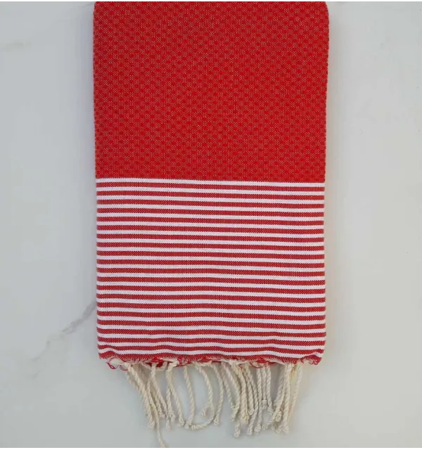 Fouta nido d'ape rosso corsa 