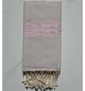 Fouta arabesque rayée rouge 