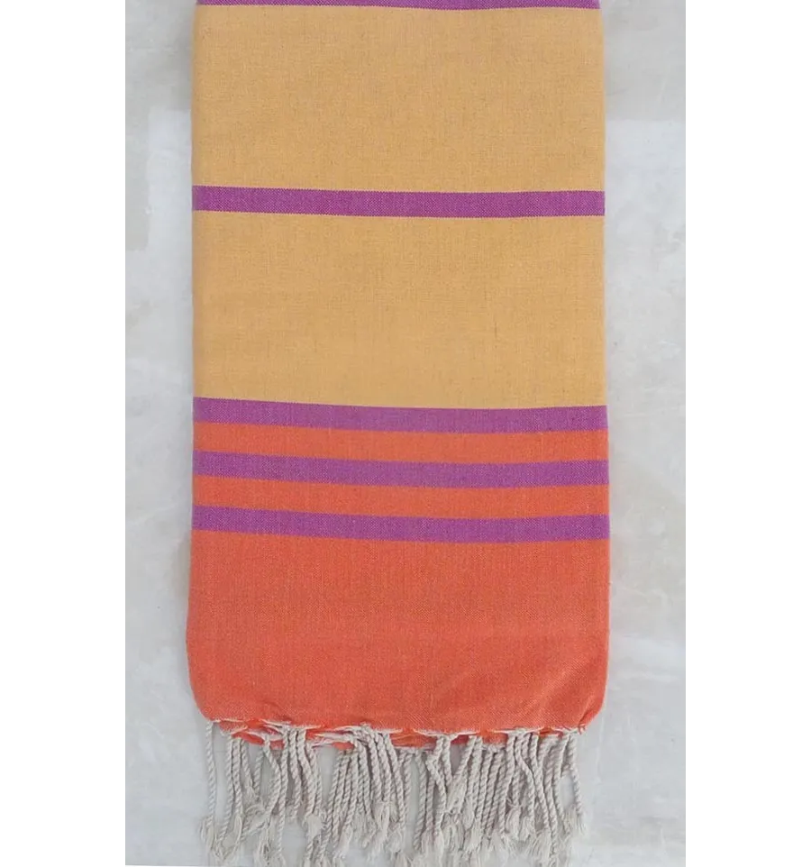 Grande fouta arancione, giallo e viola 