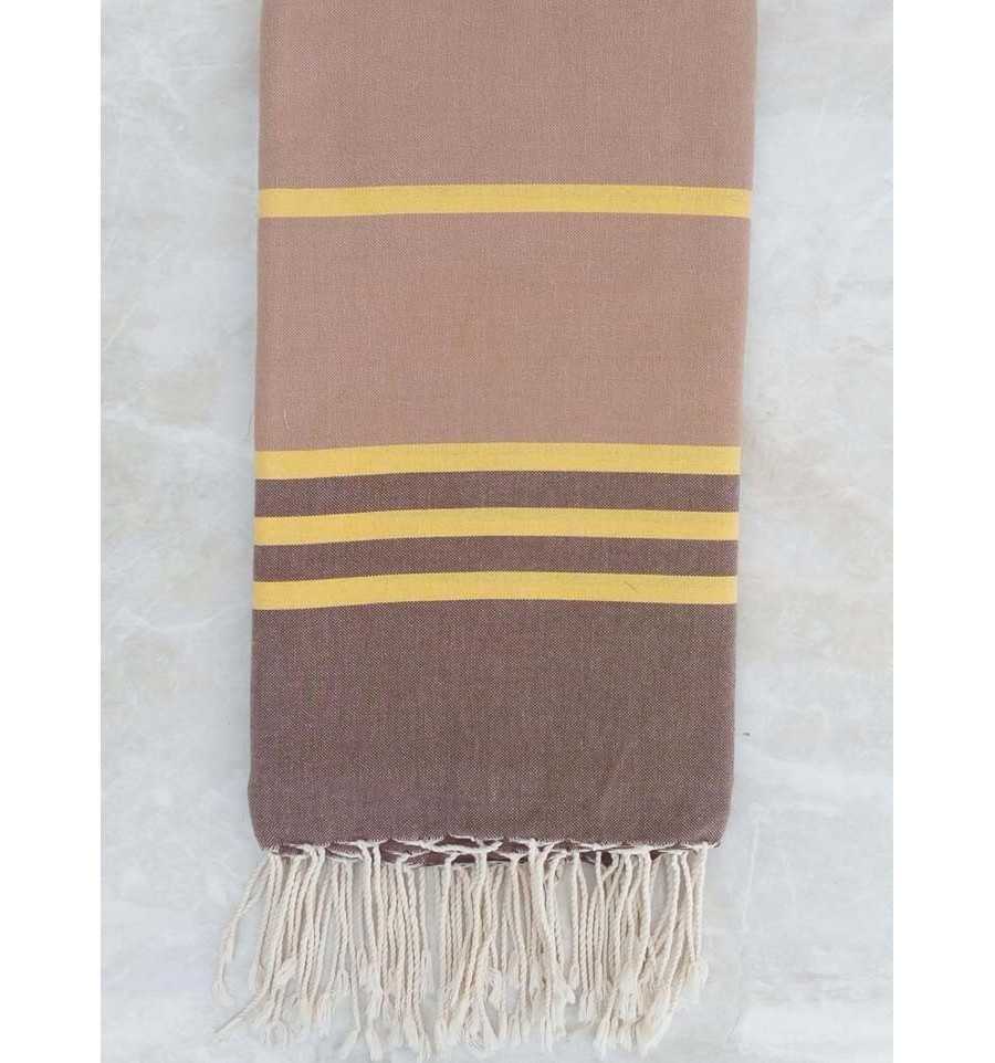 Grande fouta talpa, giallo e marrone 