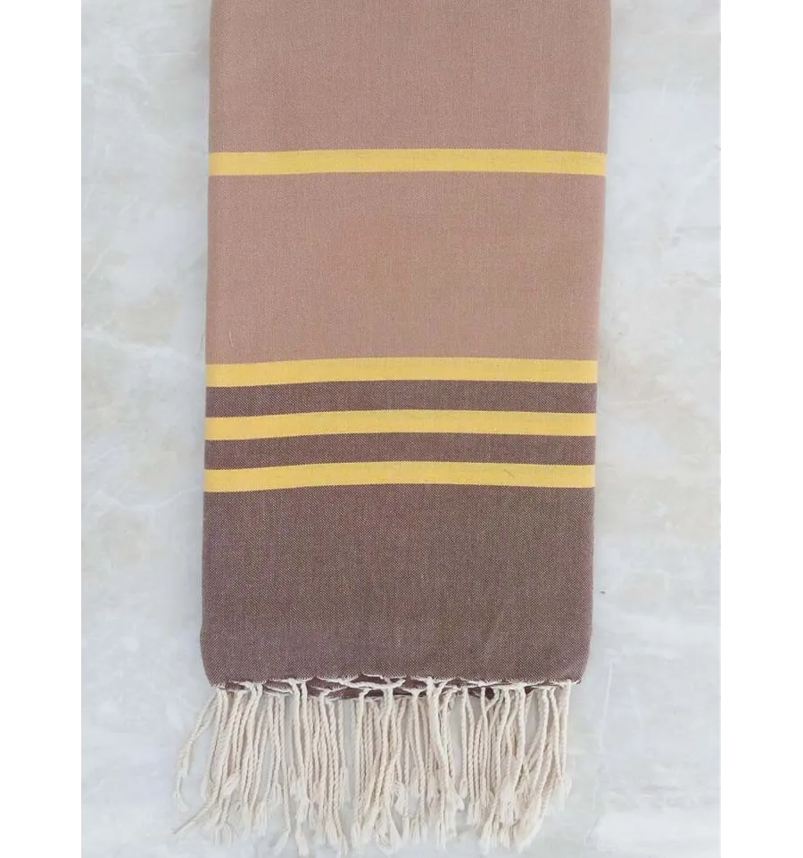 Grande fouta talpa, giallo e marrone 