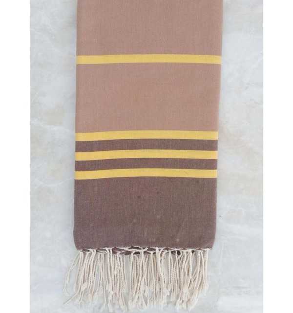 Grande fouta talpa, giallo e marrone 