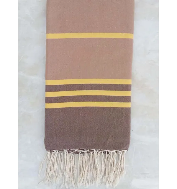 Grande fouta talpa, giallo e marrone 