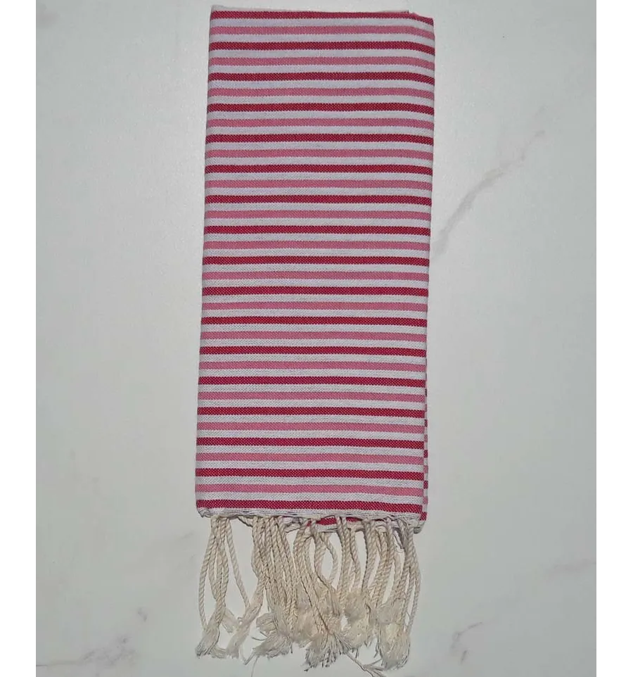 Fouta ziwane rosa chiaro, rosa scuro e bianco 