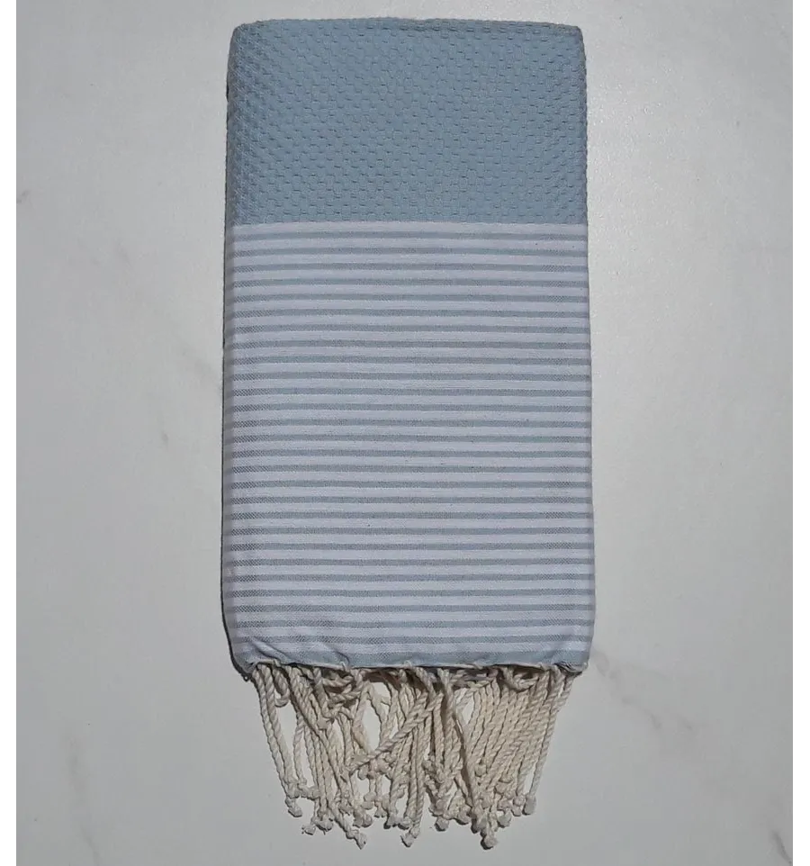 Fouta nido d'ape celeste 