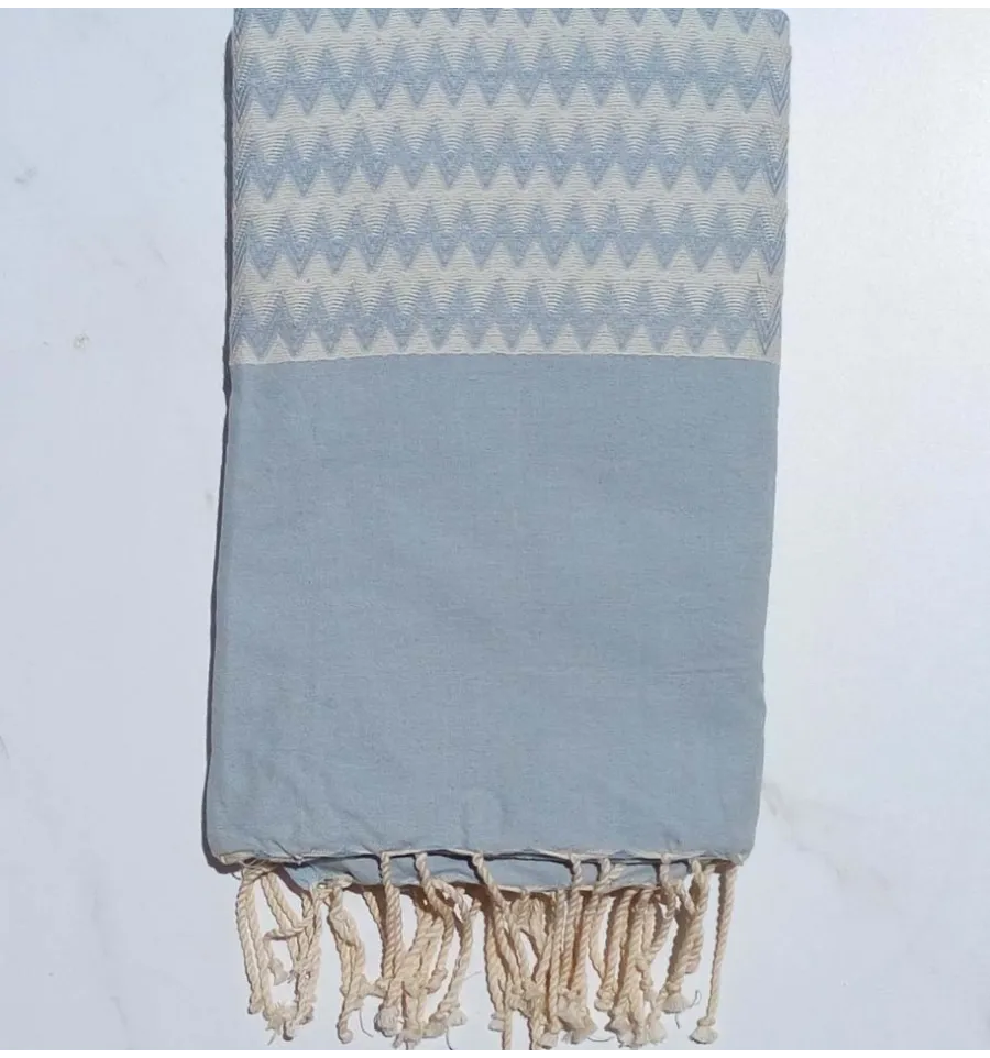 Fouta zigzag azzurro fiordaliso 