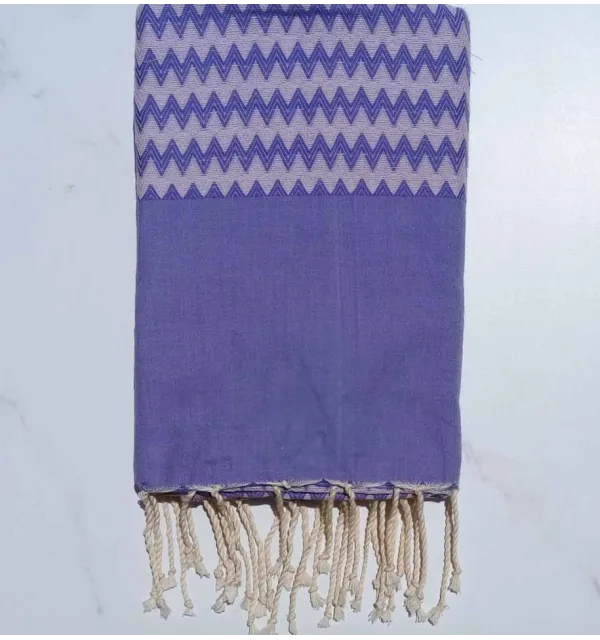 Fouta zigzag viola chiaro 