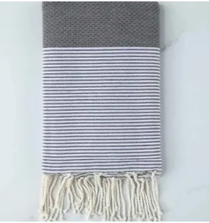 Fouta nido d'ape grigio stucco 