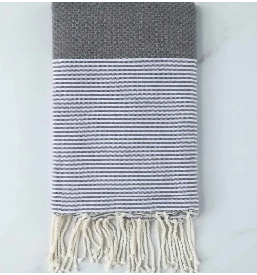 Fouta nido d'ape grigio stucco 