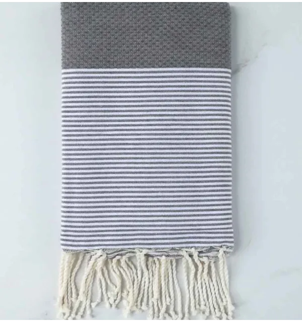 Fouta nido d'ape grigio stucco 