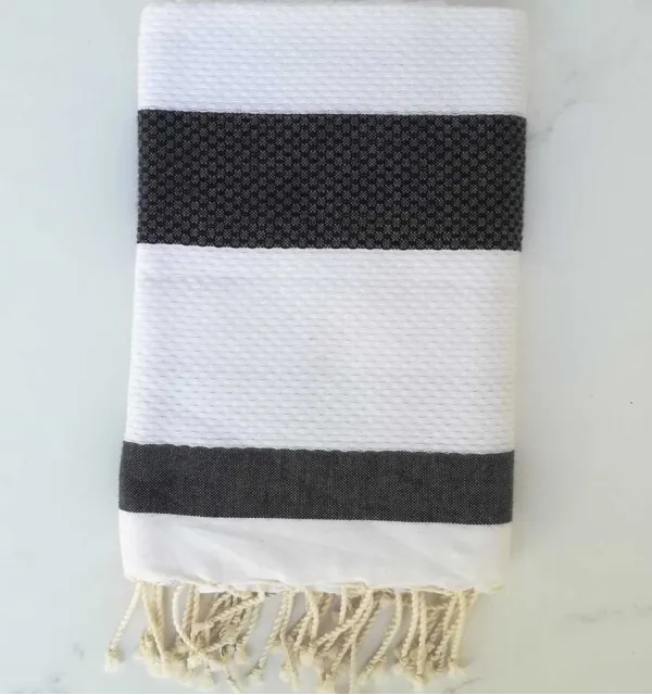 Fouta nido d'ape bianco e nero 